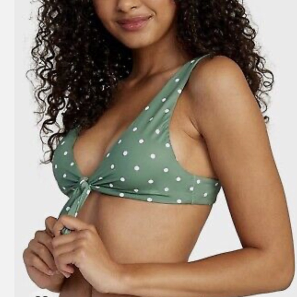 RVCA Women's Standard Tie Front Bralette Swimsuit Bikini Top NWT
